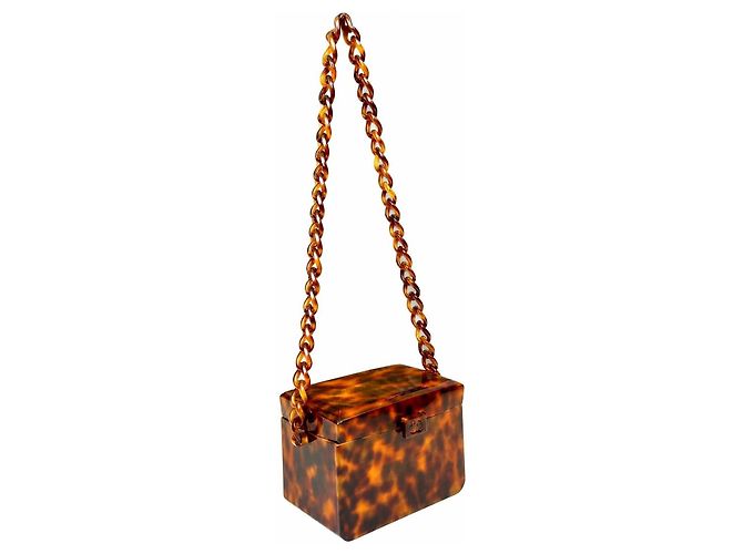 Chanel Sac Mini Box Plexiglas Écaille de Tortue Marron - vue 2