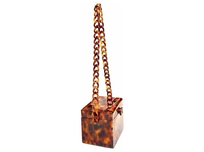 Chanel Sac Mini Box Plexiglas Écaille de Tortue Marron - vue 3