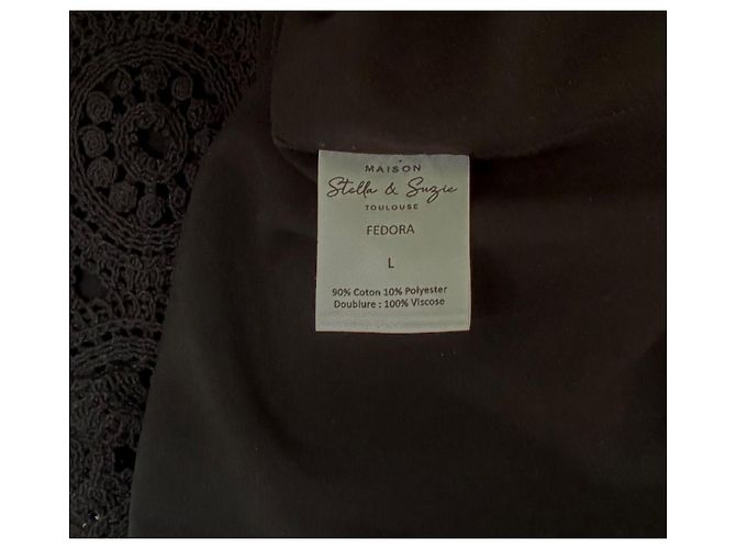 Autre Marque Maison Stella & Suzie Vestido Fedora de ganchillo negro - vista 4