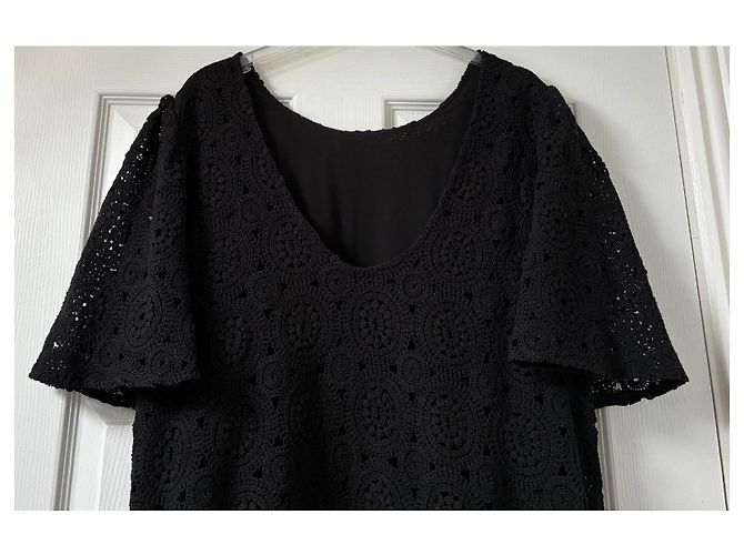 Autre Marque Maison Stella & Suzie Vestido Fedora de ganchillo negro - vista 6