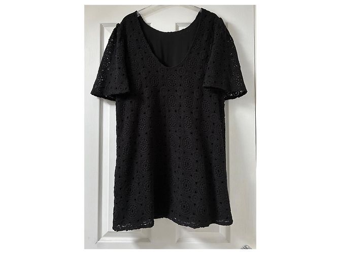 Autre Marque Maison Stella & Suzie Vestido Fedora de ganchillo negro - vista 7