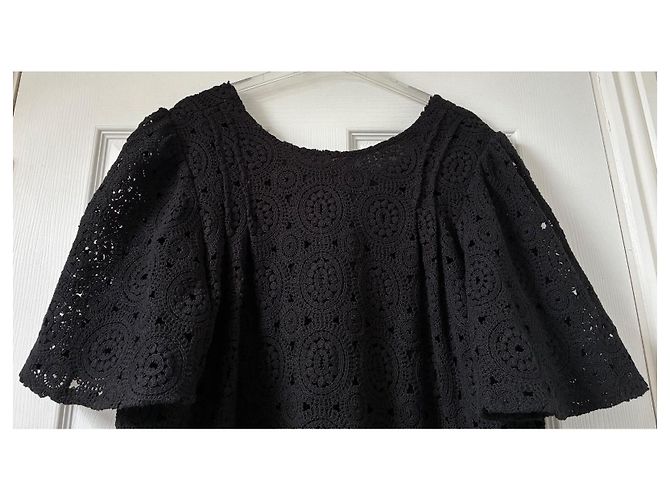 Autre Marque Maison Stella & Suzie Vestido Fedora de ganchillo negro - vista 8