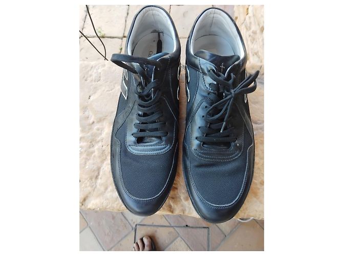 Cesare Paciotti Sneaker aus schwarzem Leder und Nylon - Ansicht 2