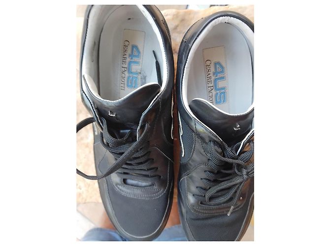 Cesare Paciotti Sneaker aus schwarzem Leder und Nylon - Ansicht 4