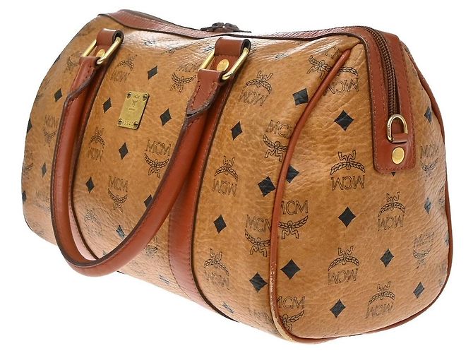 Bolso de mano MCM Visetos de cuero marrón Castaño - vista 3