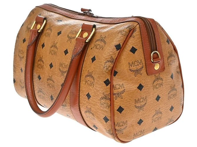Bolso de mano MCM Visetos de cuero marrón Castaño - vista 4
