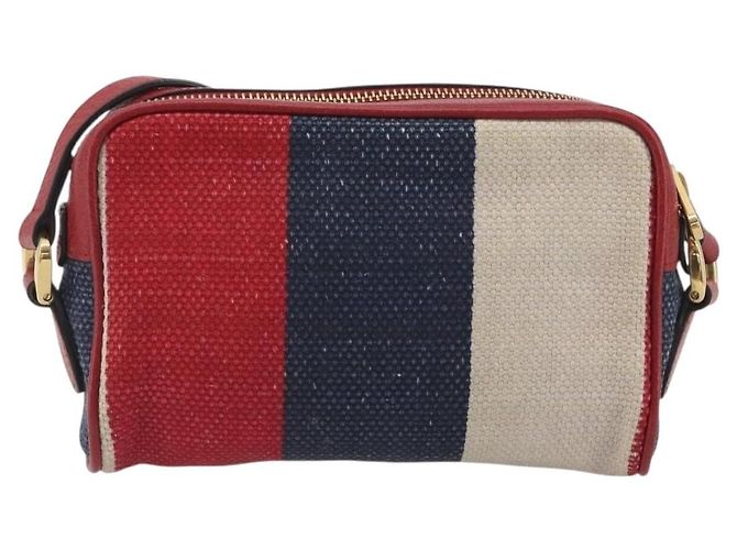 Gucci Ophidia Striped Canvas Mini Vermelho - vista 2