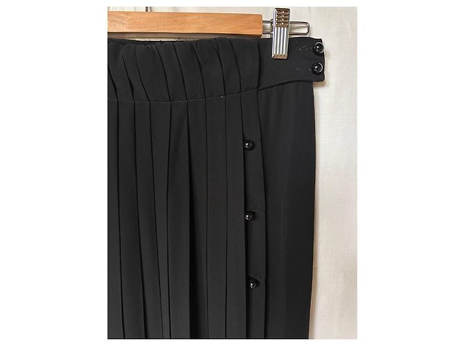 Autre Marque Saia maxi plissada preta Cadette Preto - vista 3