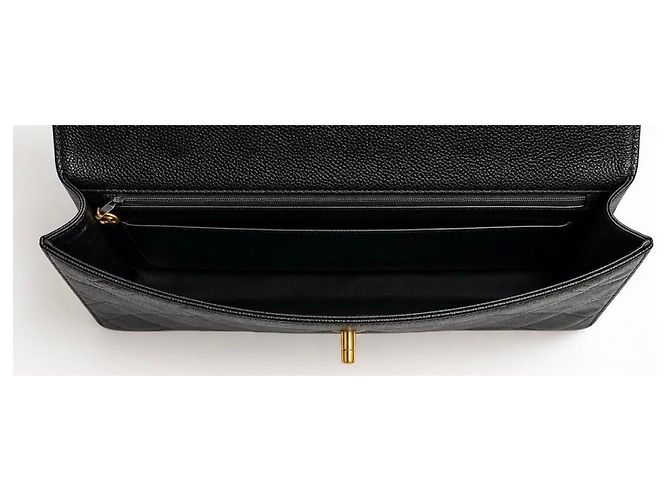 Chanel Porte-documents Classique XL Jumbo Cuir Caviar Noir Bijouterie dorée - vue 10