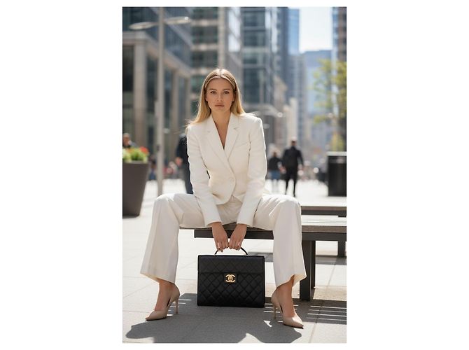 Chanel Porte-documents Classique XL Jumbo Cuir Caviar Noir Bijouterie dorée - vue 3