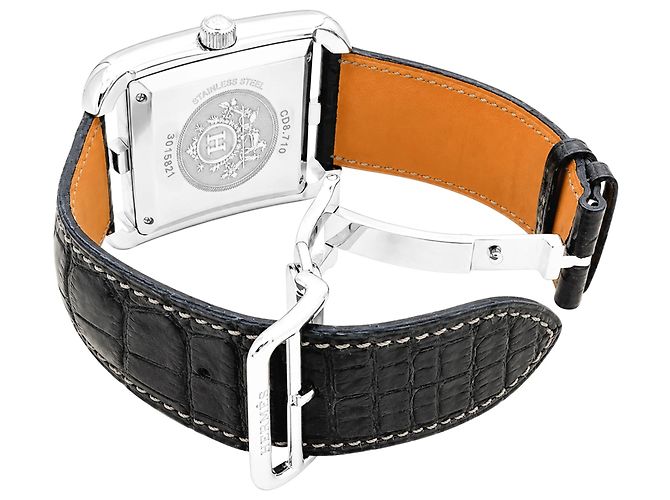 Reloj Hermès para Hombre, "Cape Cod", acero, cuero. Modelo muy grande. - vista 4