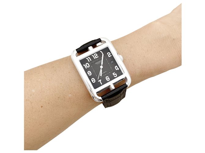Reloj Hermès para Hombre, "Cape Cod", acero, cuero. Modelo muy grande. - vista 6