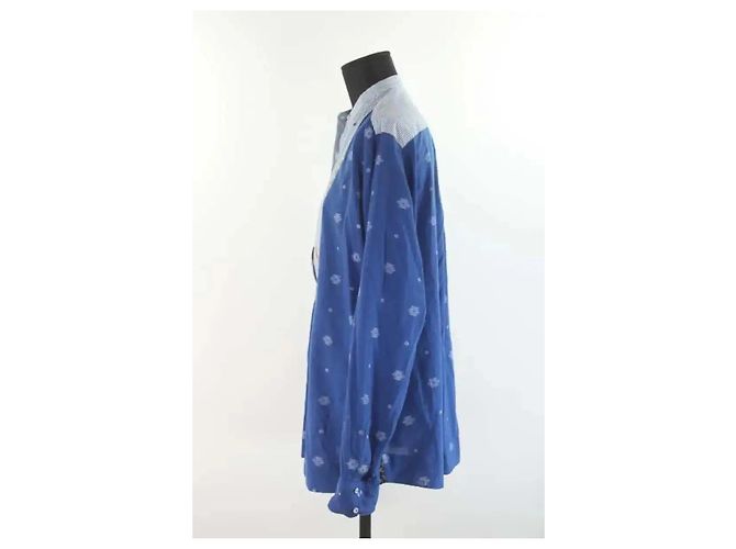 Autre Marque Monoki blaues Baumwollkleid mit Stickerei - Ansicht 2