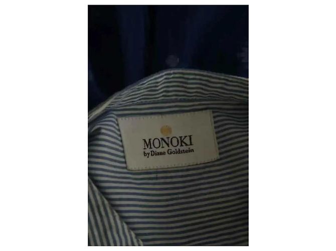 Autre Marque Monoki blaues Baumwollkleid mit Stickerei - Ansicht 5