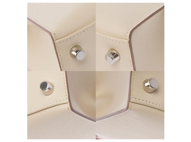 Hermès mala HERMES Kelly 25 em Couro Branco - 103980 - vista 12