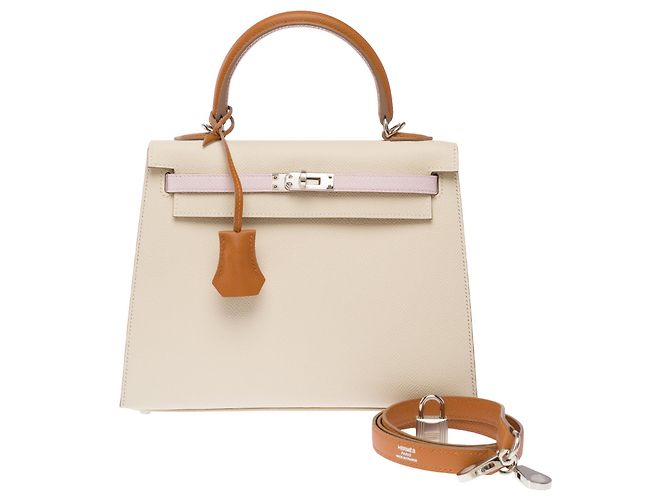 Hermès mala HERMES Kelly 25 em Couro Branco - 103980 - vista 3