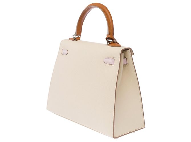Hermès mala HERMES Kelly 25 em Couro Branco - 103980 - vista 6