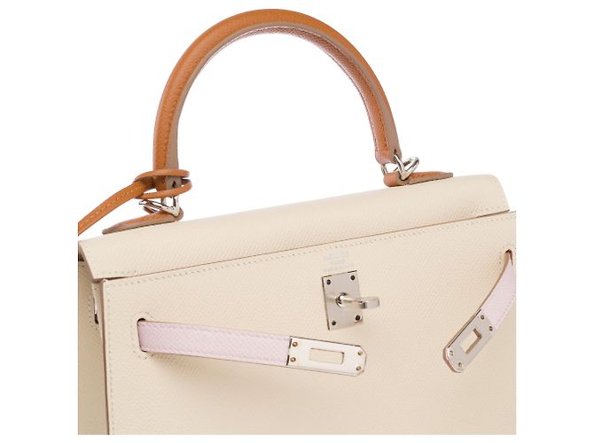 Hermès mala HERMES Kelly 25 em Couro Branco - 103980 - vista 7