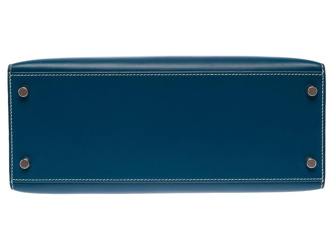 Hermès Borsa HERMES Kelly 28 in Pelle Blu - 103999 - vista 11