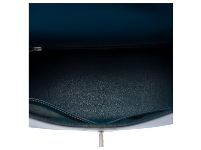 Hermès Borsa HERMES Kelly 28 in Pelle Blu - 103999 - vista 9