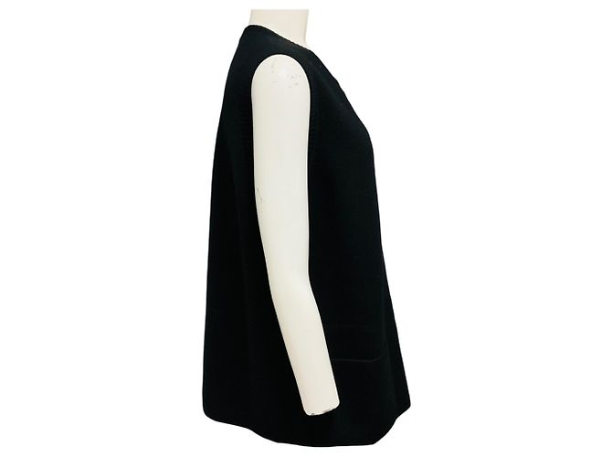 Jersey de cashmere sin mangas negro Akris con cremallera frontal - vista 2