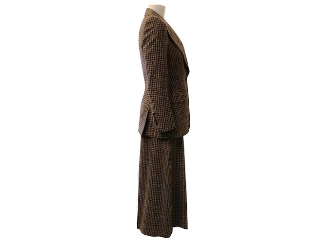 Traje de lana pied-de-poule marrón Dolce & Gabbana Castaño - vista 2