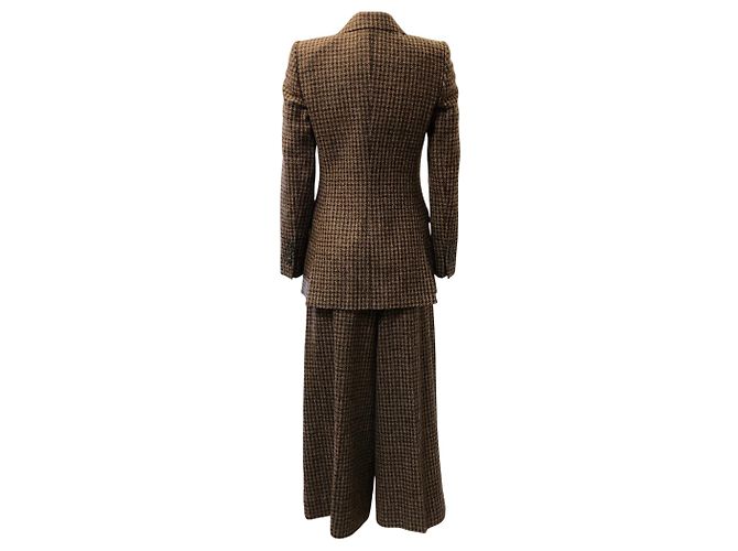 Traje de lana pied-de-poule marrón Dolce & Gabbana Castaño - vista 3