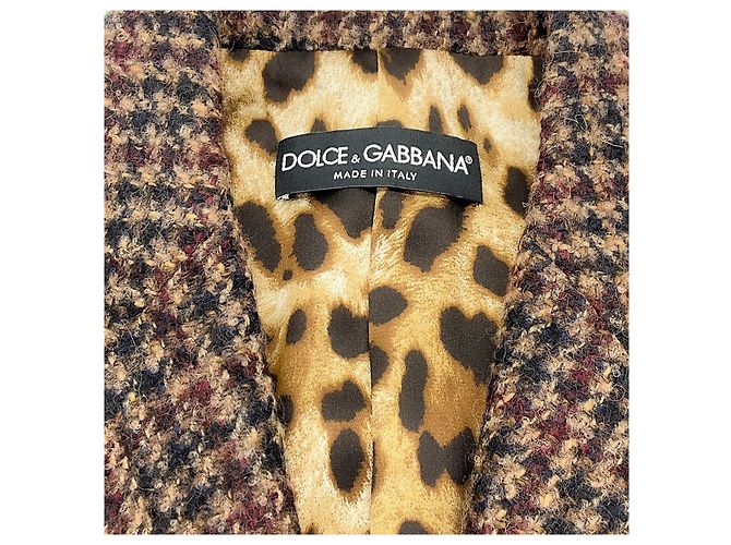 Traje de lana pied-de-poule marrón Dolce & Gabbana Castaño - vista 4
