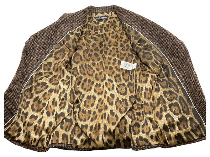 Traje de lana pied-de-poule marrón Dolce & Gabbana Castaño - vista 5
