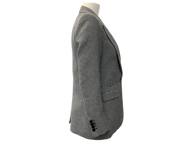 The Kooples Black / White Houndstooth Blazer Schwarz - Ansicht 2