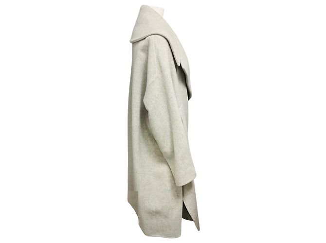 Max Mara Atelier mittellanger Mantel aus Kaschmir und Wolle in Hellgrau - Ansicht 2