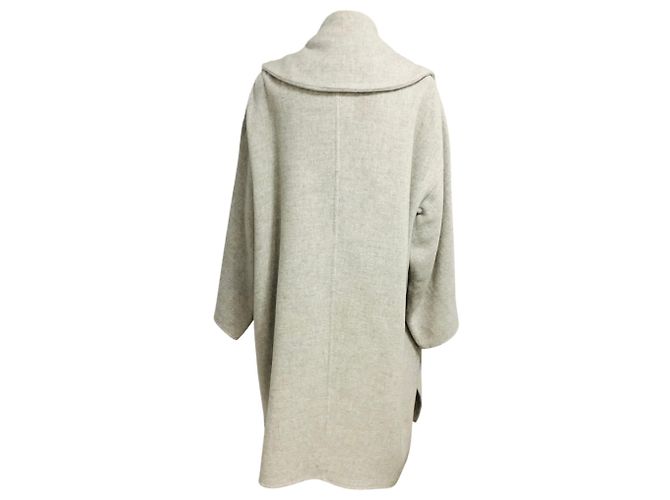 Max Mara Atelier mittellanger Mantel aus Kaschmir und Wolle in Hellgrau - Ansicht 3