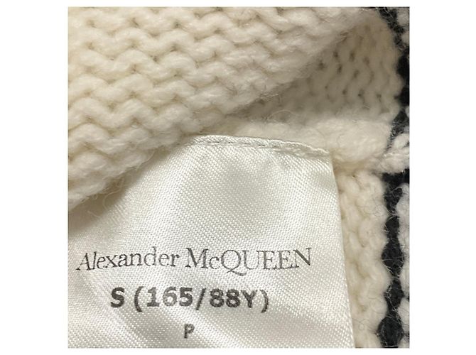Jersey corto de punto Fairisle Alexander McQueen Black / Ivory / Blue Multicolor - vista 6