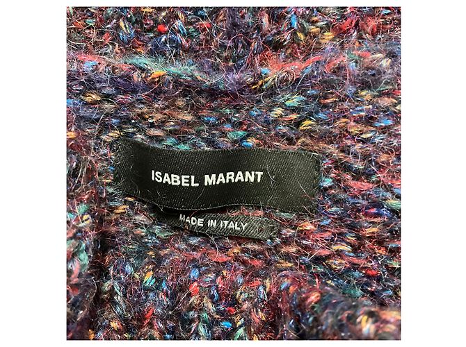 Isabel Marant mehrfarbiger Strickpullover aus Wolle und Mohair in Burgund Mehrfarben - Ansicht 4