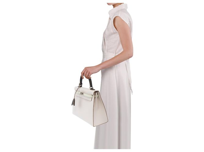Hermès HERMES Kelly 25 Tasche aus grauem Leder - 103981 - Ansicht 13