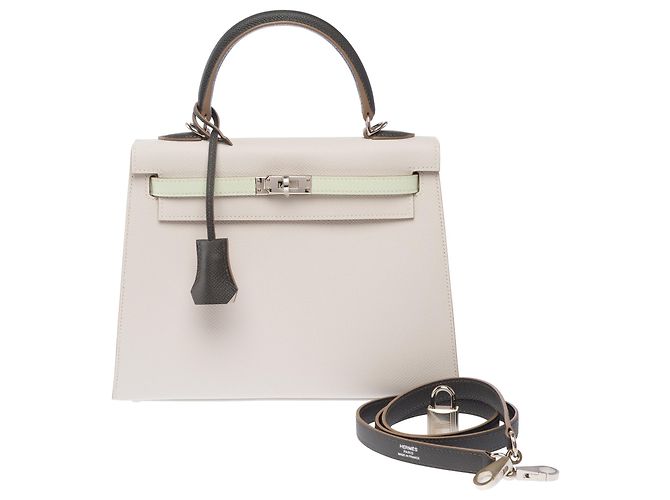 Hermès HERMES Kelly 25 Tasche aus grauem Leder - 103981 - Ansicht 3