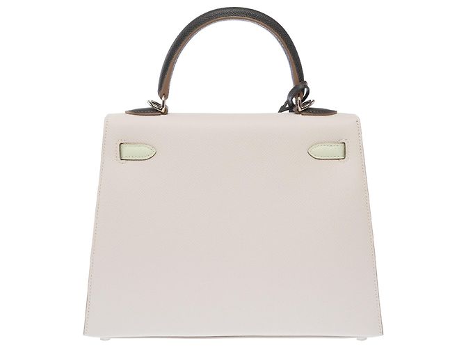 Hermès HERMES Kelly 25 Tasche aus grauem Leder - 103981 - Ansicht 4