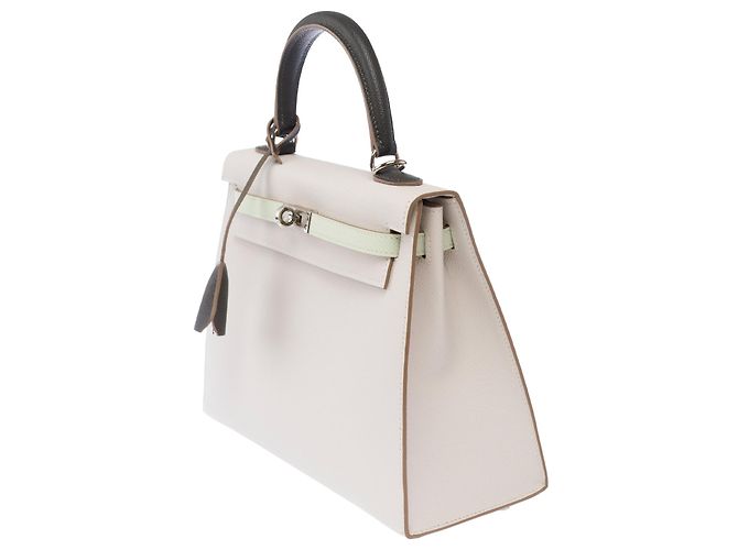 Hermès HERMES Kelly 25 Tasche aus grauem Leder - 103981 - Ansicht 5