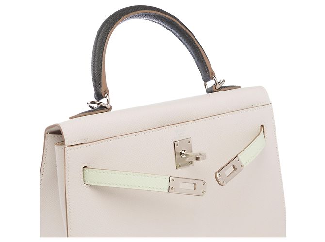 Hermès HERMES Kelly 25 Tasche aus grauem Leder - 103981 - Ansicht 7