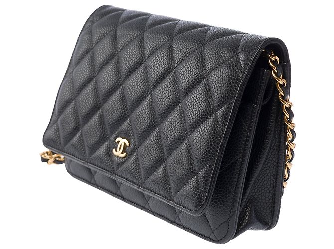 Saco CHANEL Wallet on Chain em Couro Preto - 103982 - vista 4