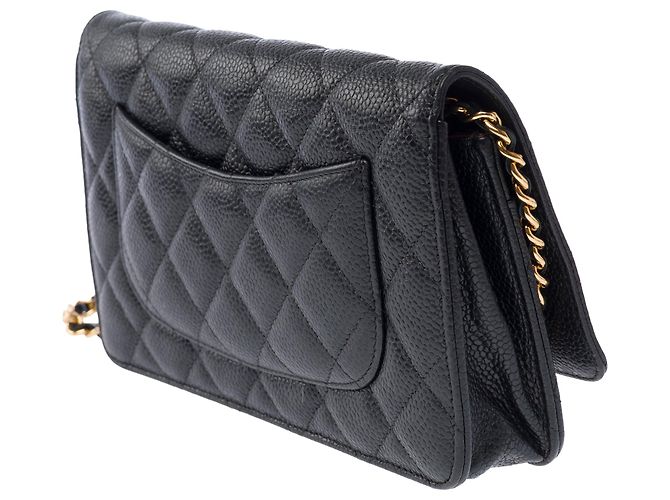 Saco CHANEL Wallet on Chain em Couro Preto - 103982 - vista 5