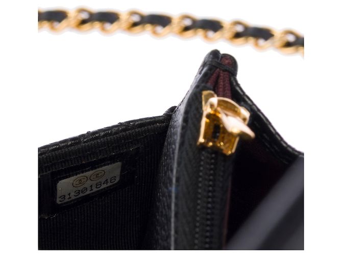 Saco CHANEL Wallet on Chain em Couro Preto - 103982 - vista 7