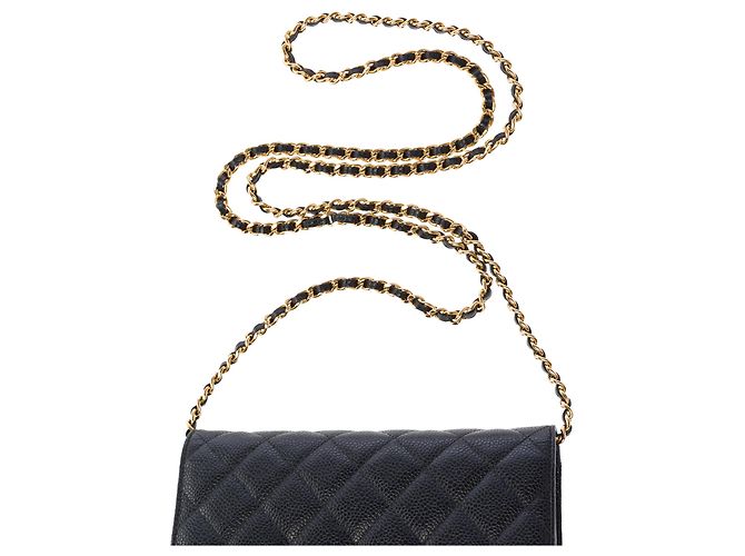 Saco CHANEL Wallet on Chain em Couro Preto - 103982 - vista 9