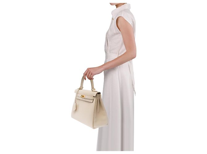 Hermès Bolsa HERMES Kelly 25 em Couro Branco - 103993 - vista 13