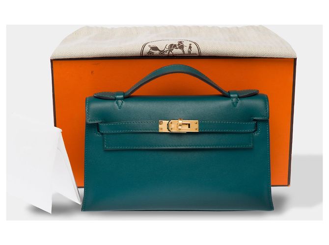 Hermès HERMES Kelly Mini Tasche aus grünem Leder - 104000 - Ansicht 2