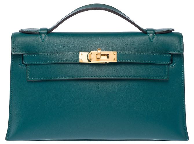 Hermès HERMES Kelly Mini Tasche aus grünem Leder - 104000 - Ansicht 3