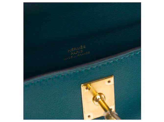 Hermès HERMES Kelly Mini Tasche aus grünem Leder - 104000 - Ansicht 8