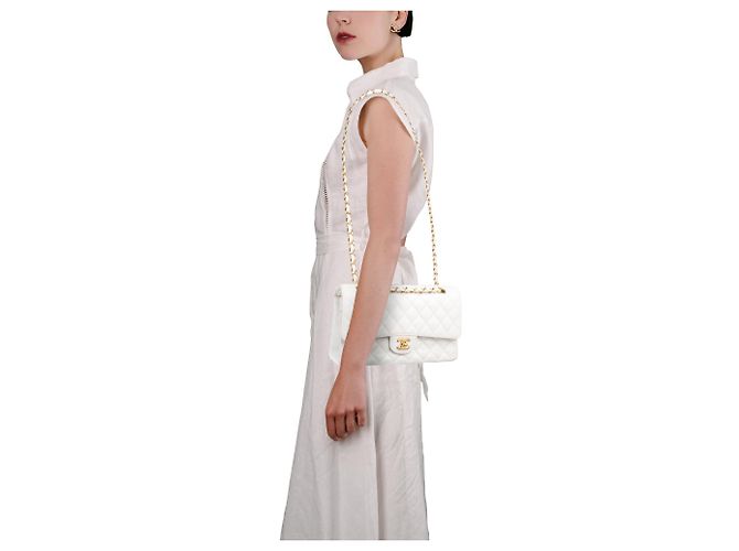 Bolso CHANEL Timeless/Classique en Cuero Blanco - 103979 - vista 13