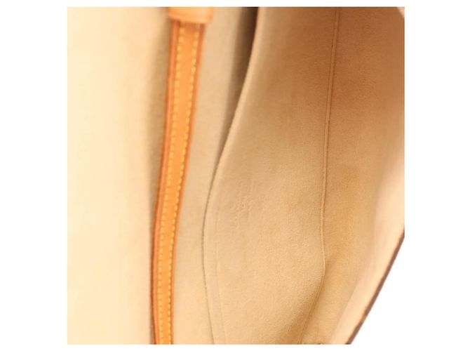 Slender Louis Vuitton Pochette Twin GM Monogram Canvas Crossbody Bag in Brown M51852 Beige - vista 10