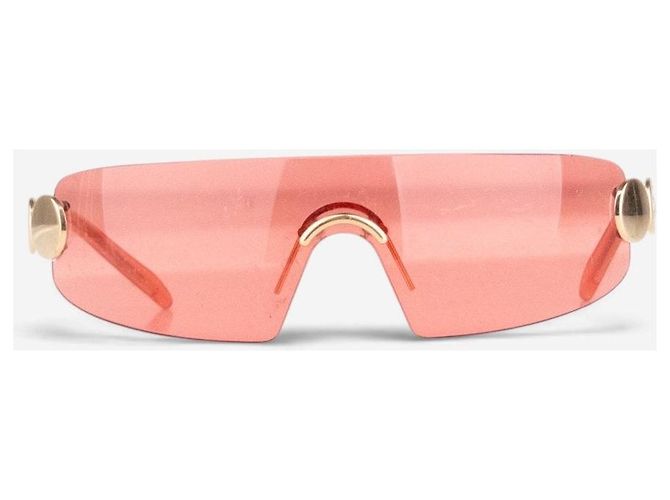 Óculos de sol máscara shield Dior by Galliano SS04 ‘Millenium’ Ruthenium Wrap Vermelho - vista 2